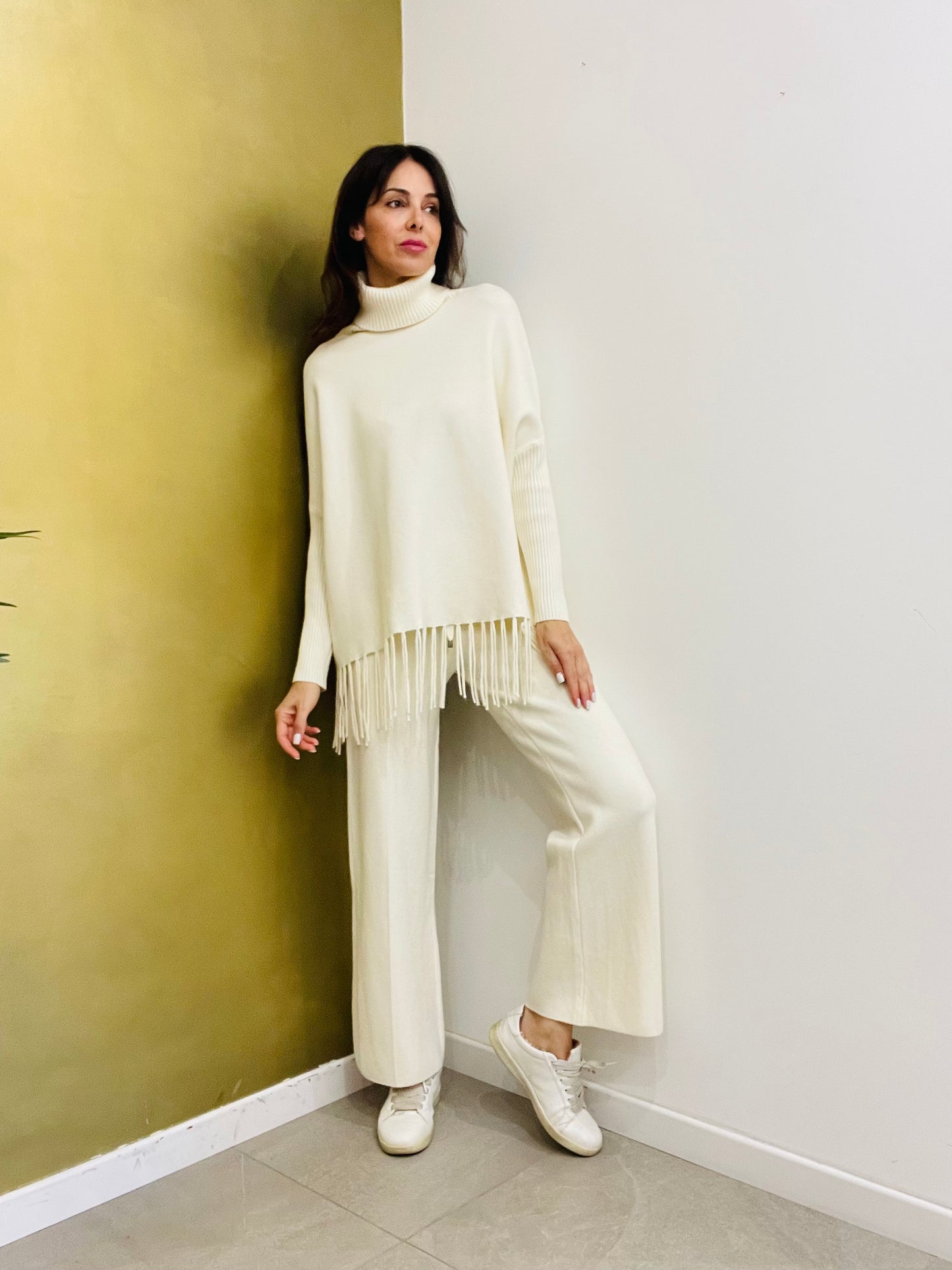 MAGLIA DOLCEVITA CON FRANGE