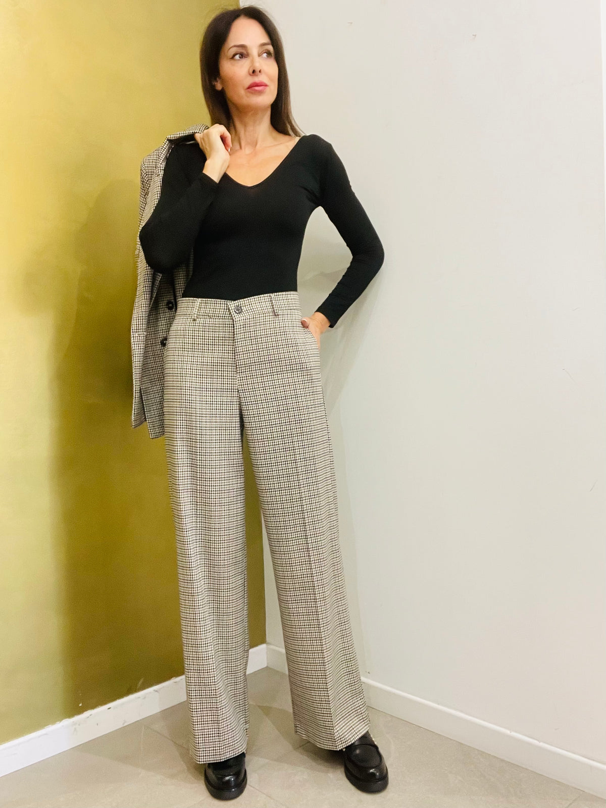 PANTALONE DRITTO QUADRETTI