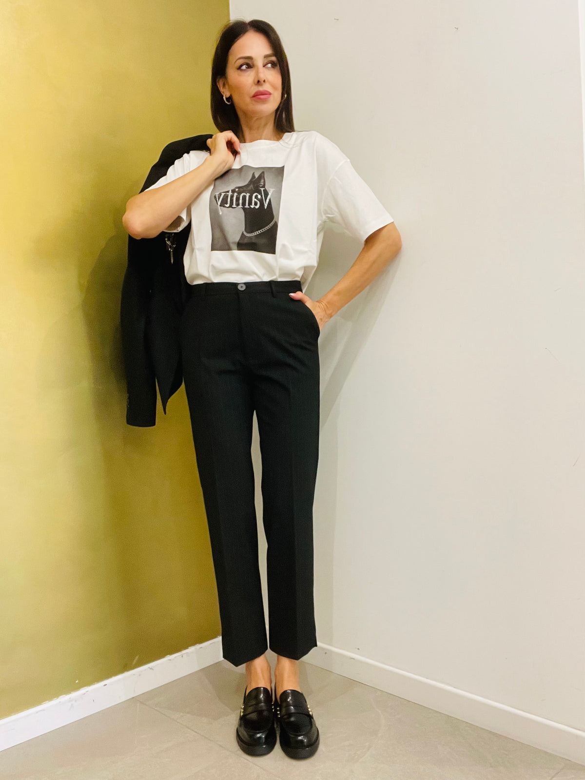 PANTALONE SIGARETTA GESSATO