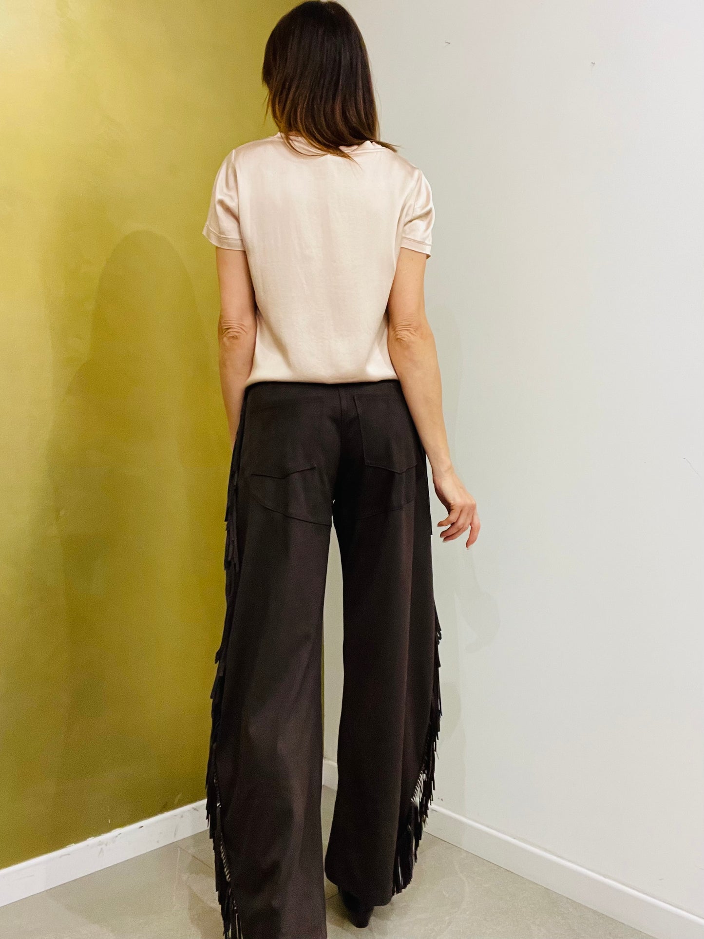 PANTALONE FRANGE SCAMOSCIATO LUMINA