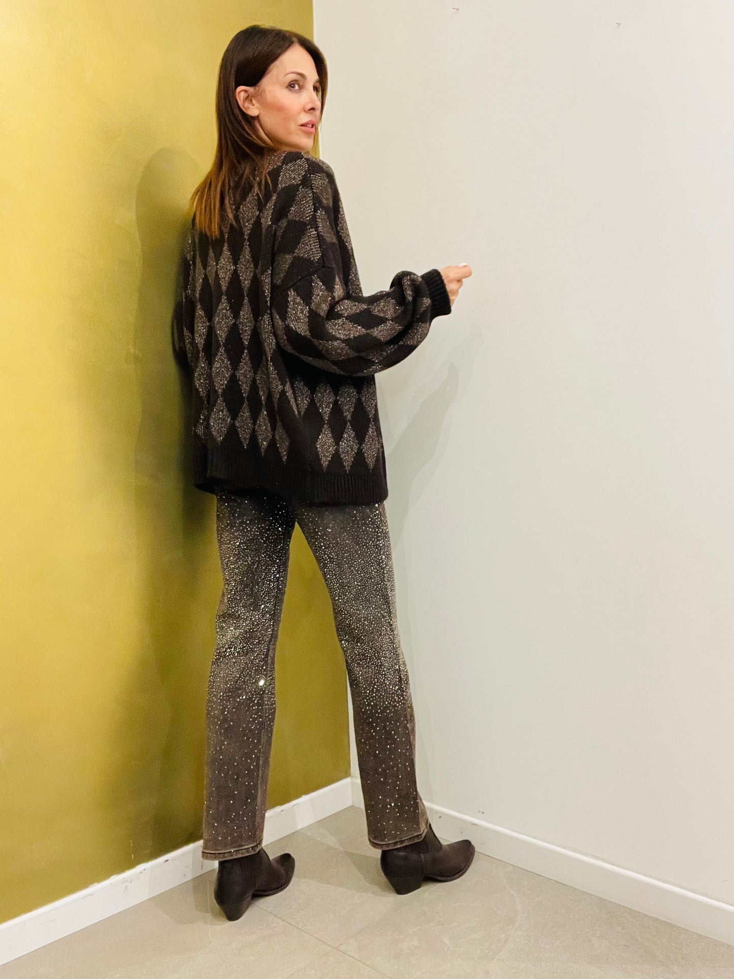 CARDIGAN LUNGO ROMBI