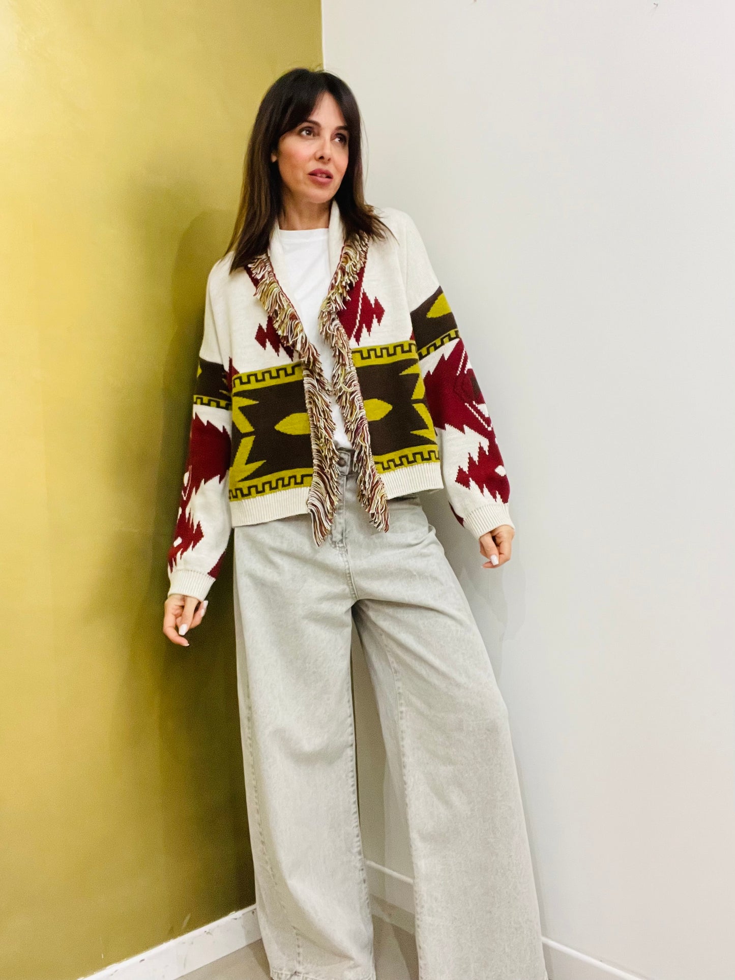 CARDIGAN CORTO CON FRANGE