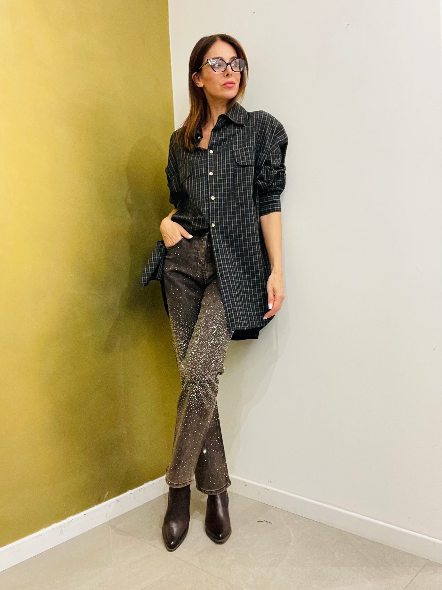 CAMICIA OVER CHECK MON AMOUR