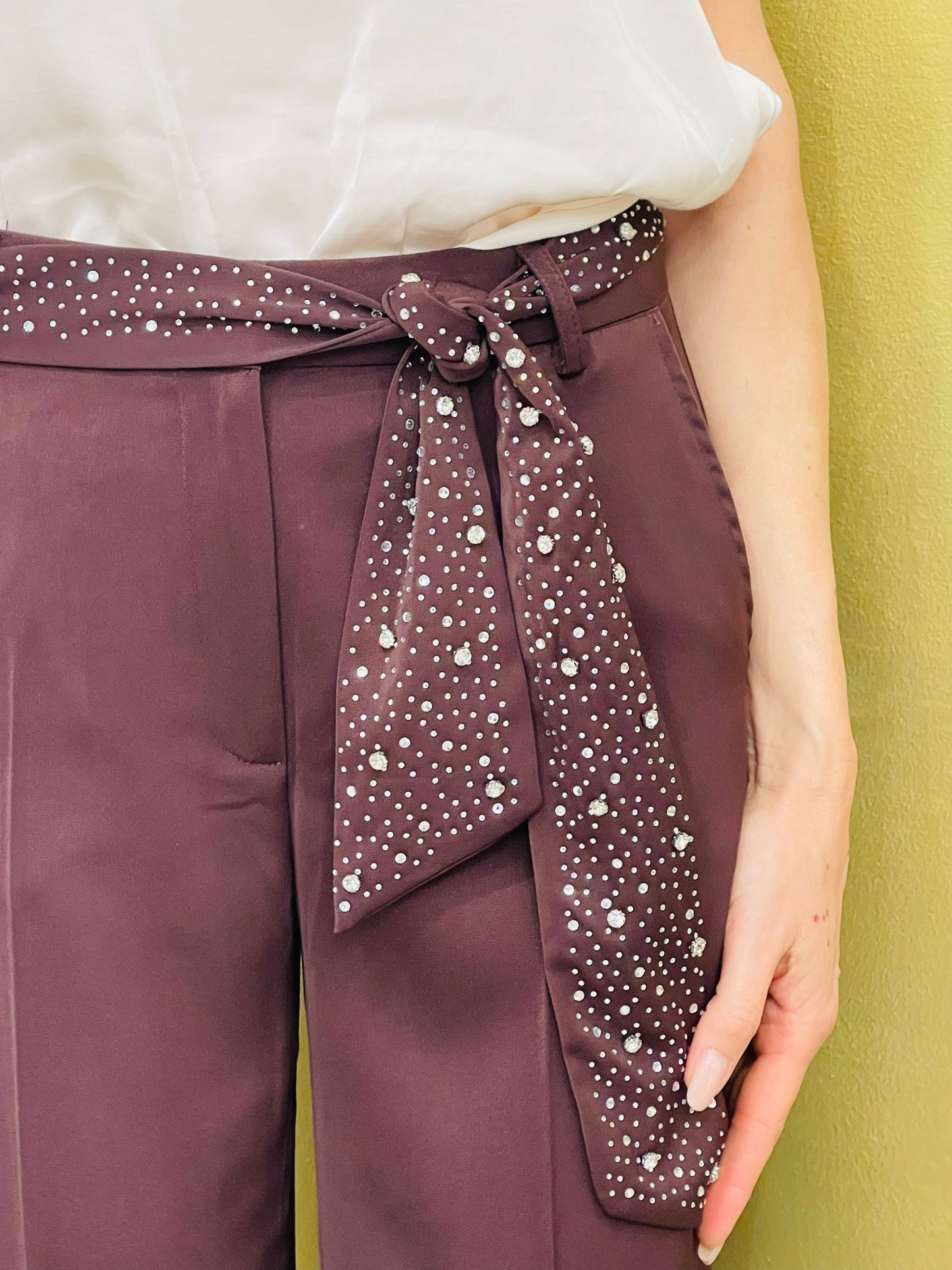 PANTALONE CINTURA STRASS