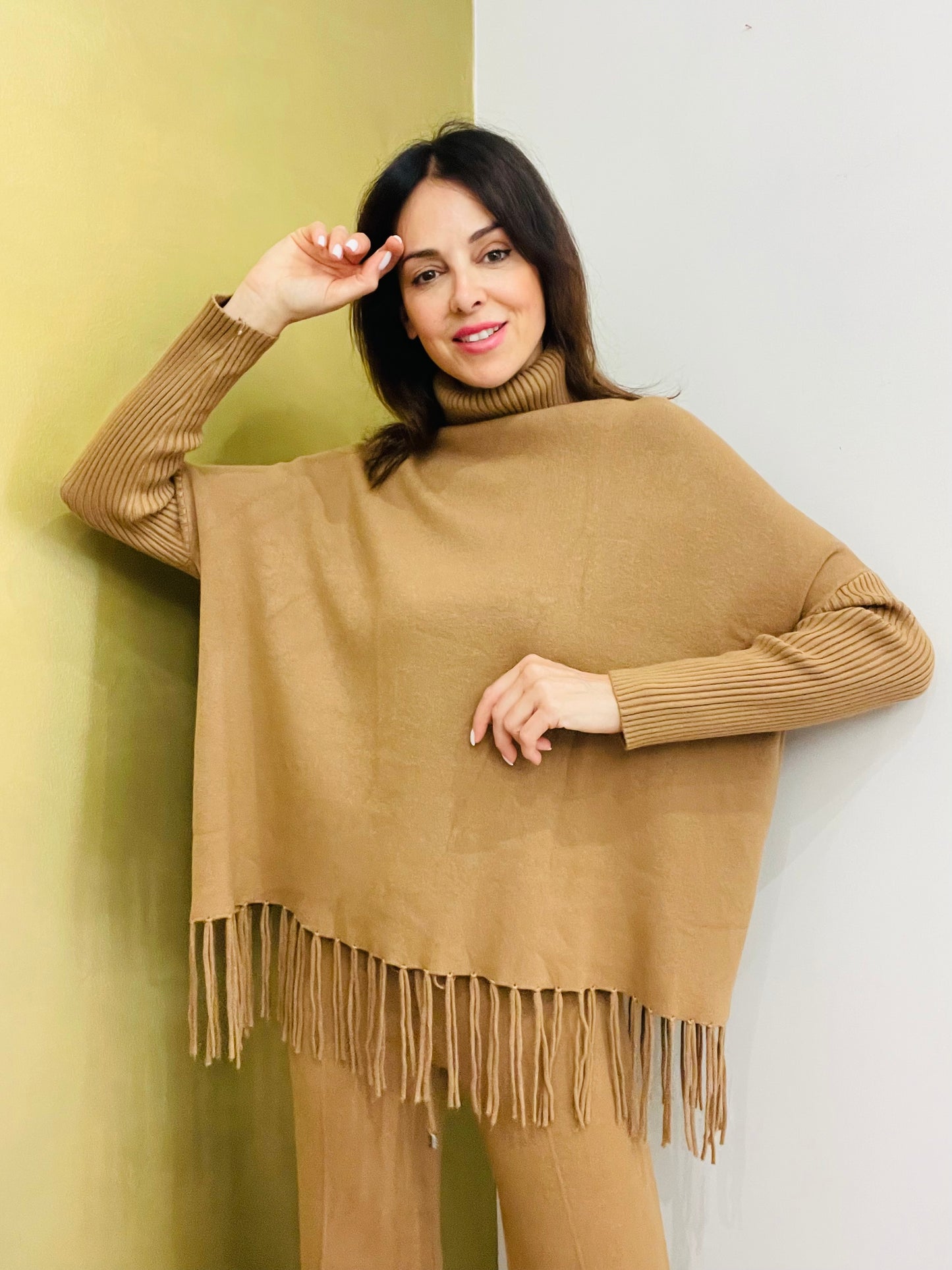 MAGLIA DOLCEVITA CON FRANGE