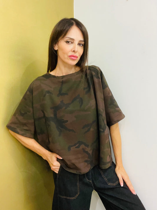T-SHIRT MILITARE FELPATA