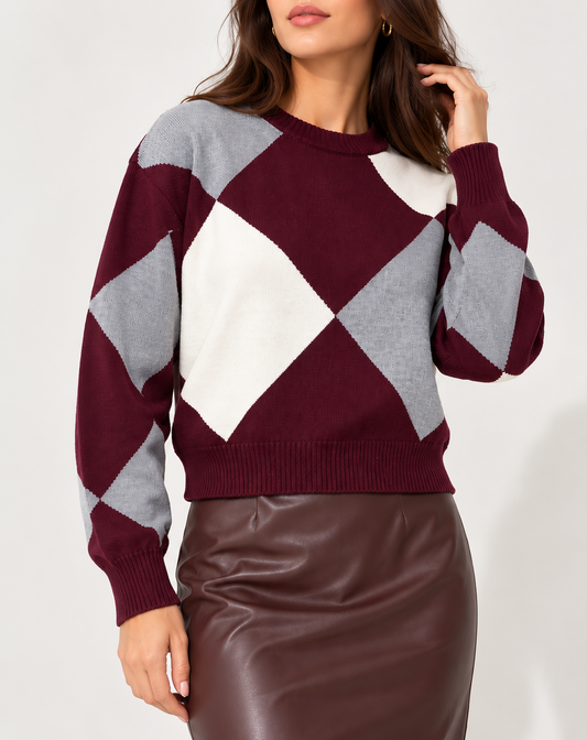 MAGLIA ROMBI GIROCOLLO
