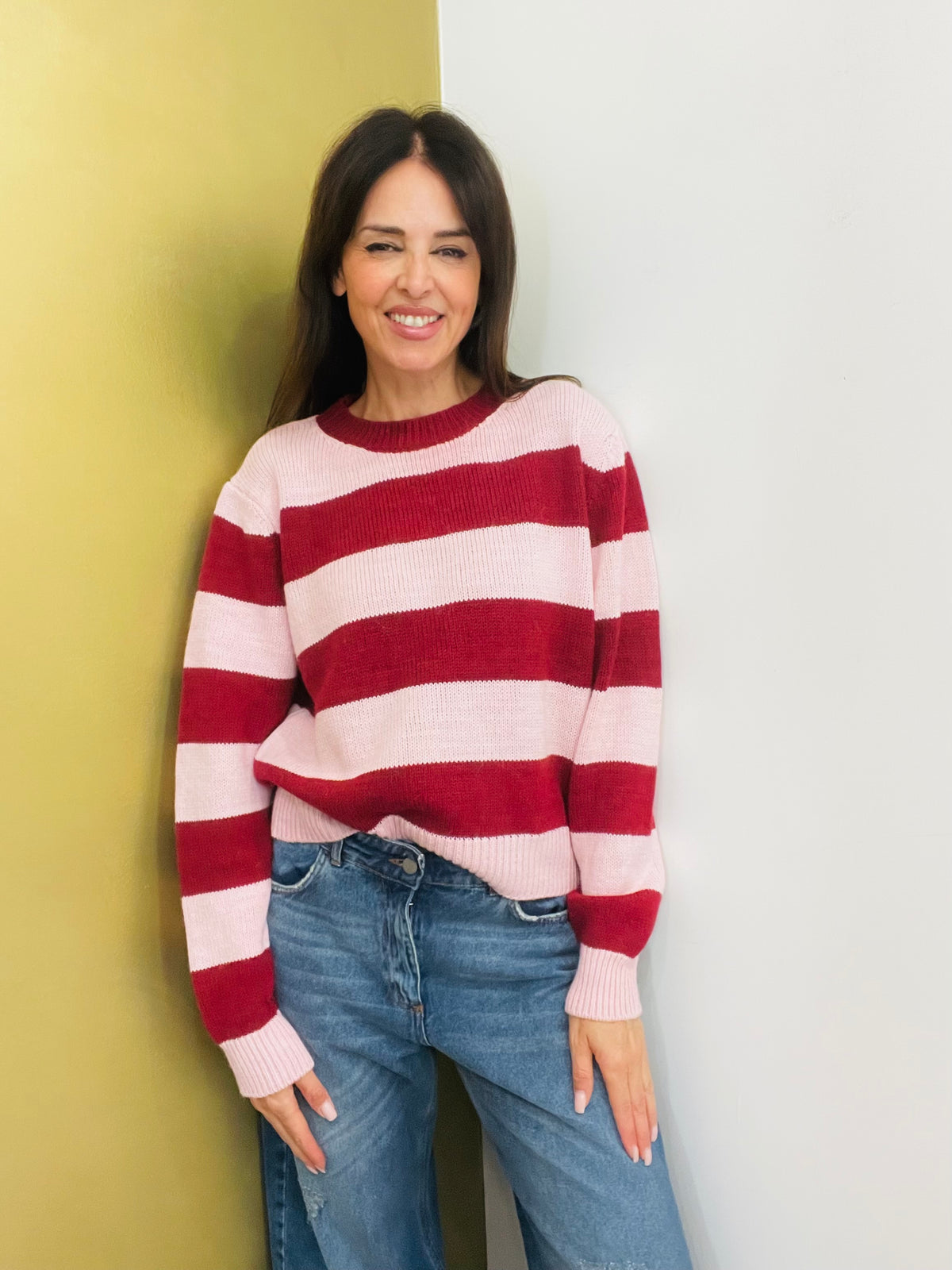 MAGLIA GIROCOLLO RIGATA