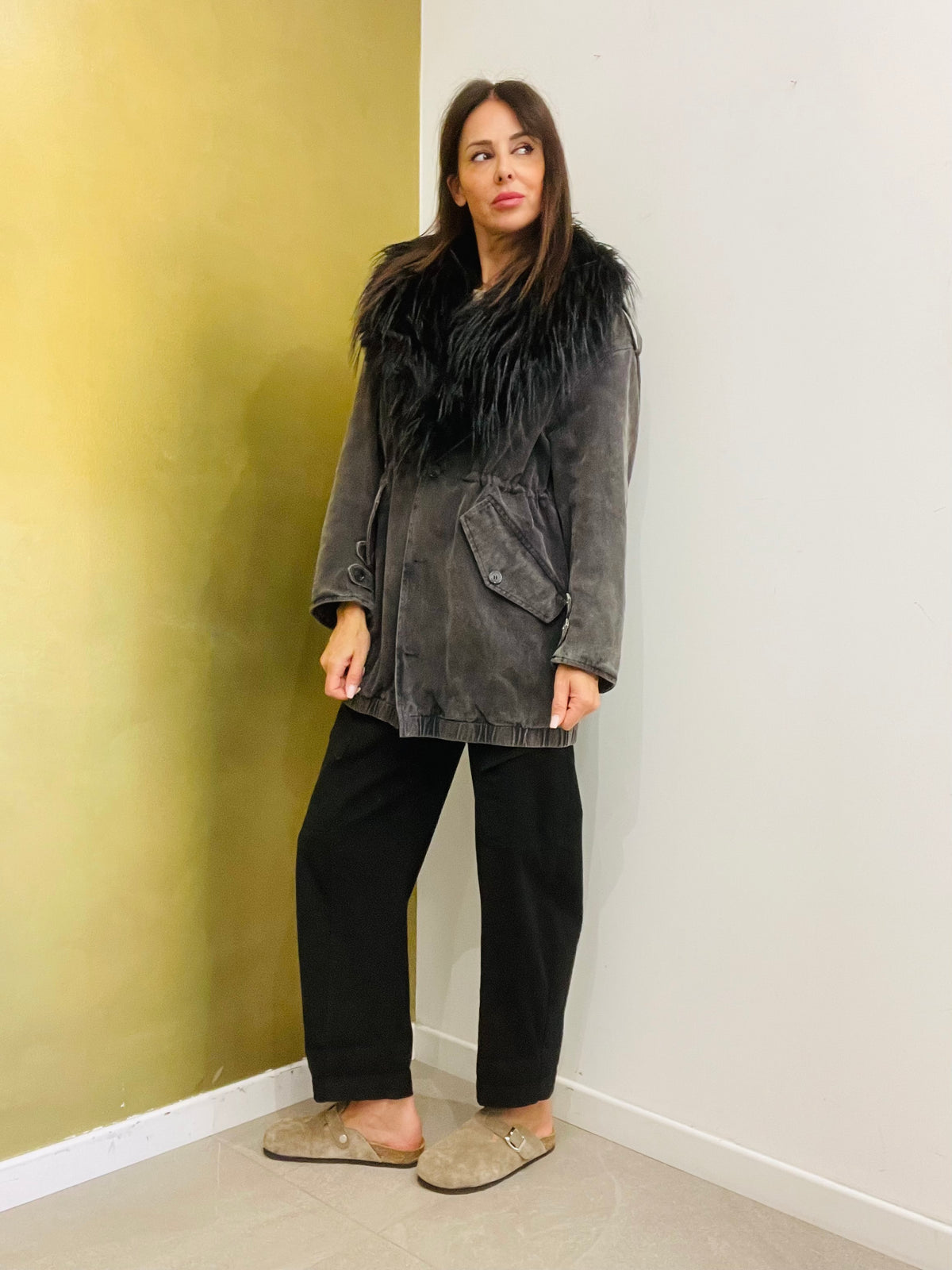 PARKA JEANS CON PELLICCIA