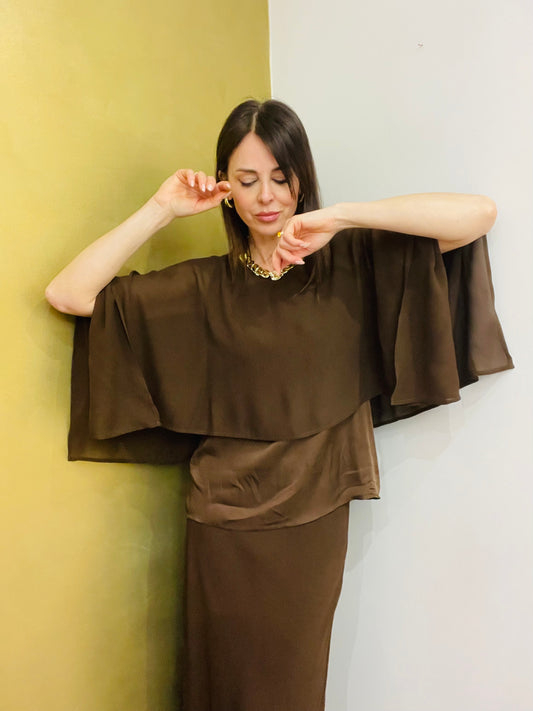 BLUSA CANOTTA CON MANTELLA