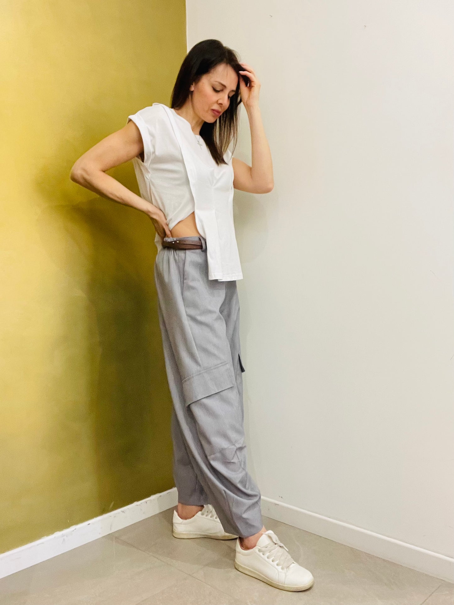 PANTALONE CARGO GRIGIO