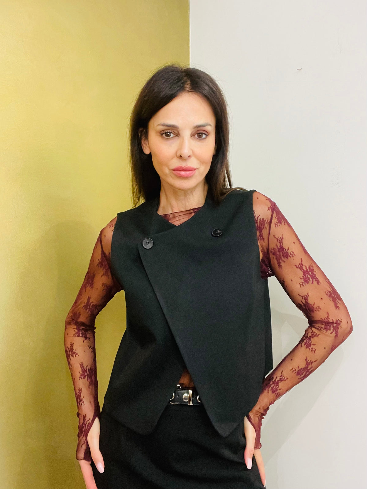 GILET CORTO ASIMMETRICO