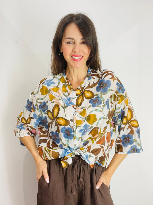 CAMICIA FANTASIA MISTO SETA