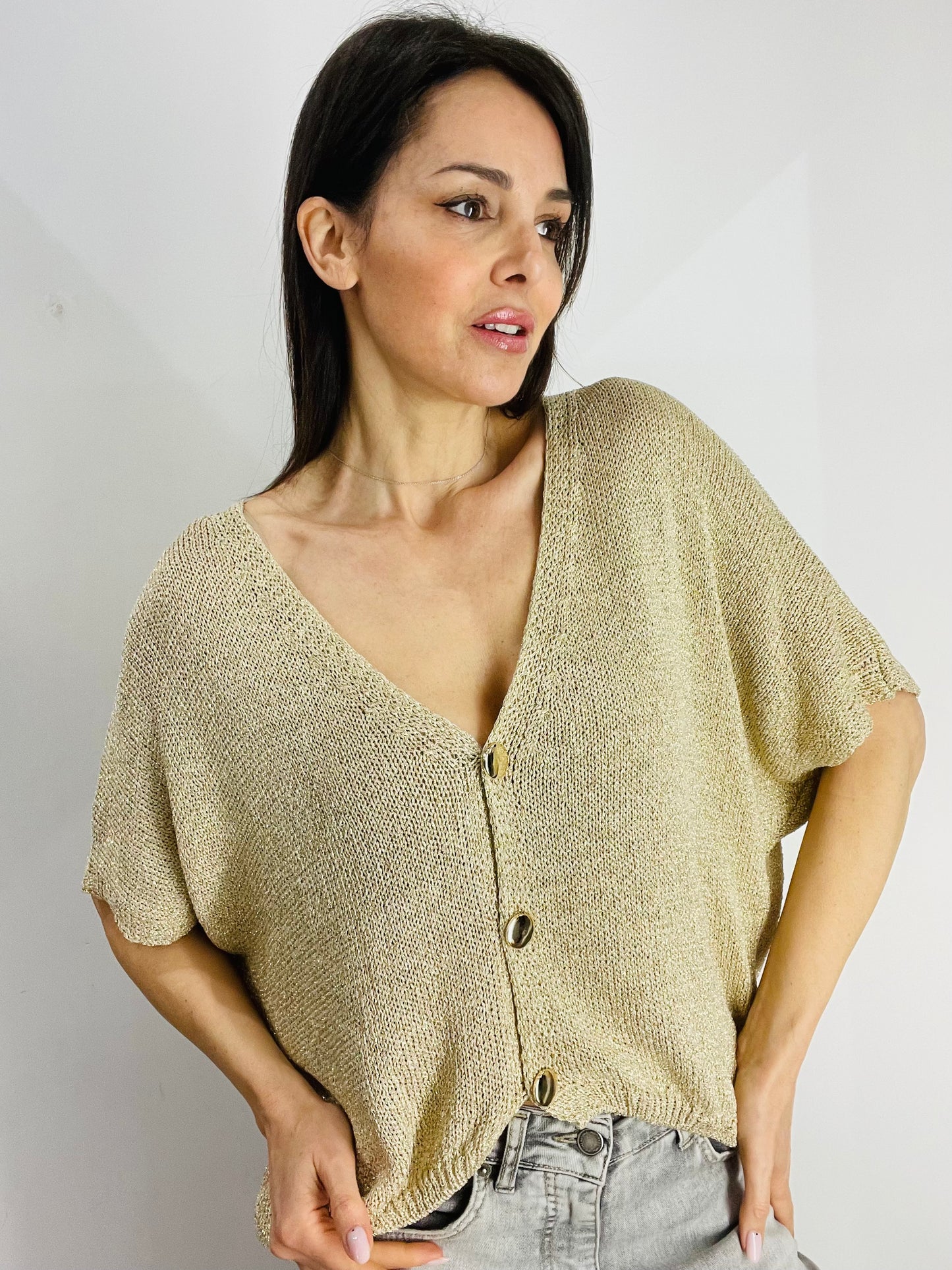 CARDIGAN LUREX PIPISTRELLO