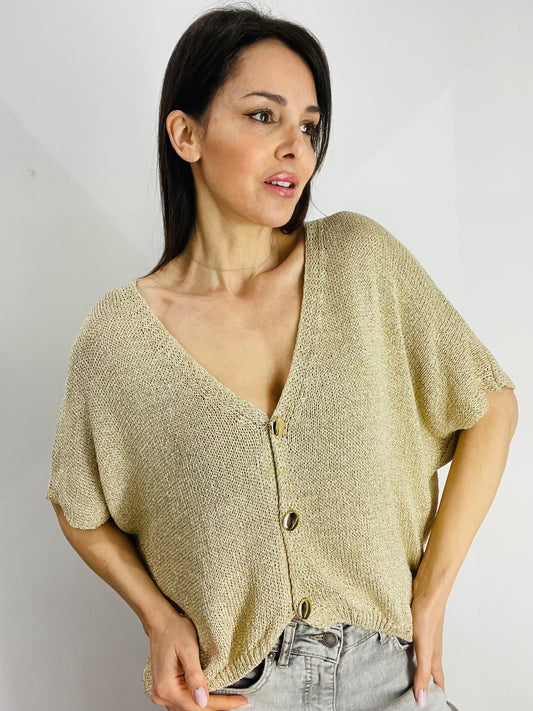 CARDIGAN LUREX PIPISTRELLO