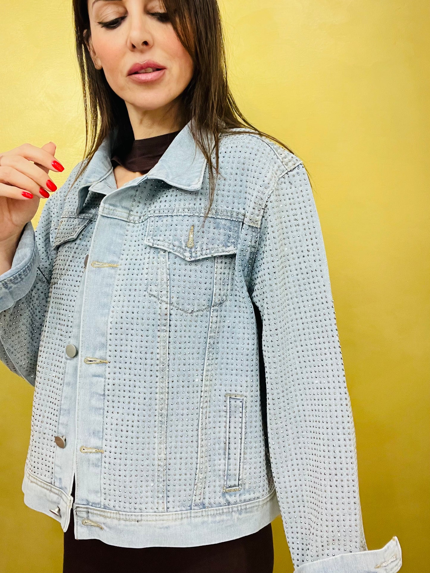 GIUBBINO JEANS CON STRASS