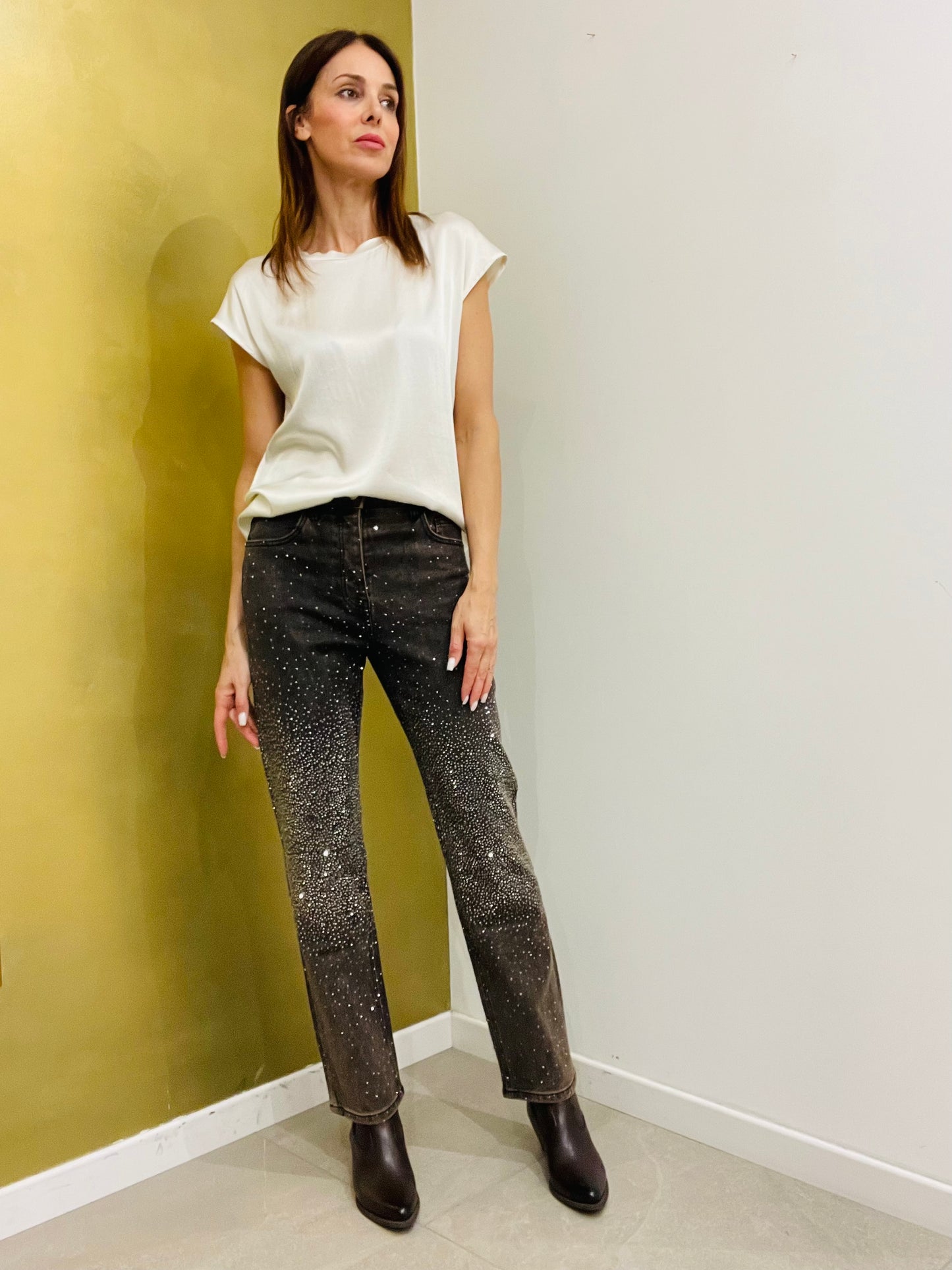 JEANS REGULAR STRASS