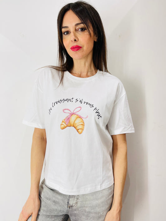 T-SHIRT STAMPA CROISSANT