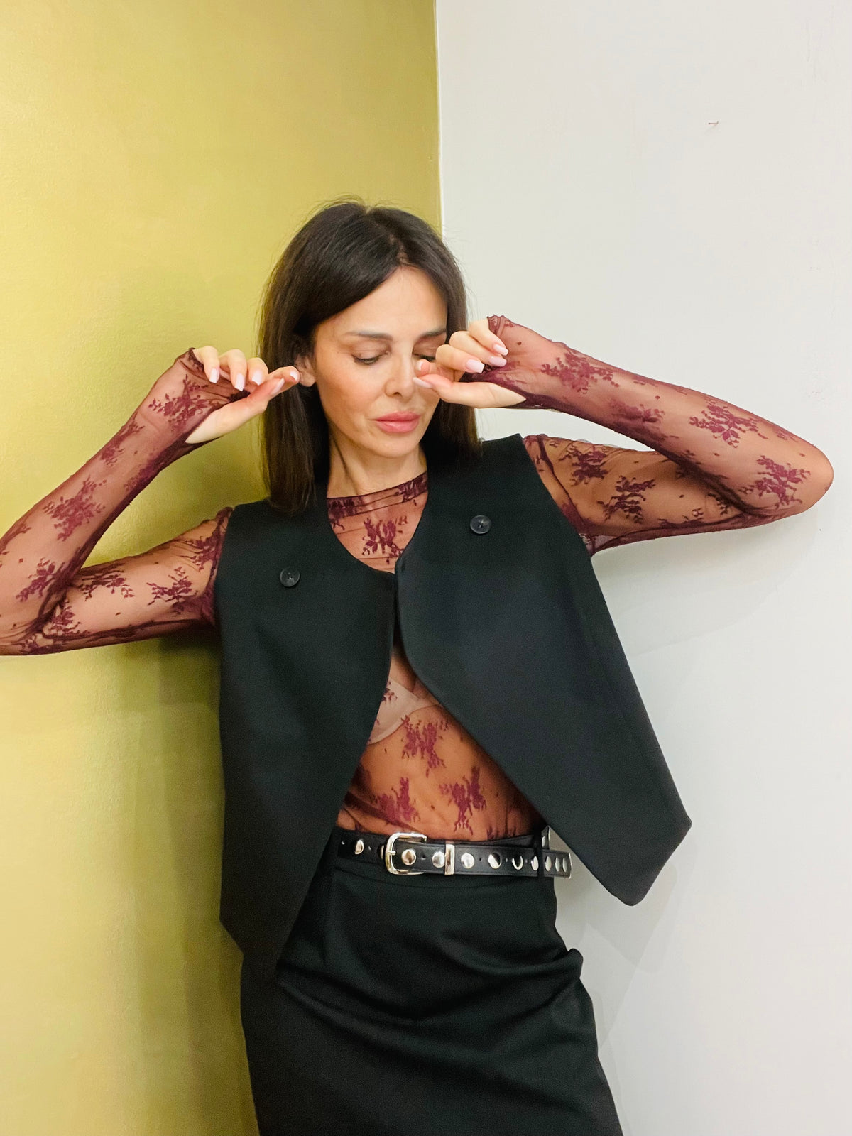GILET CORTO ASIMMETRICO