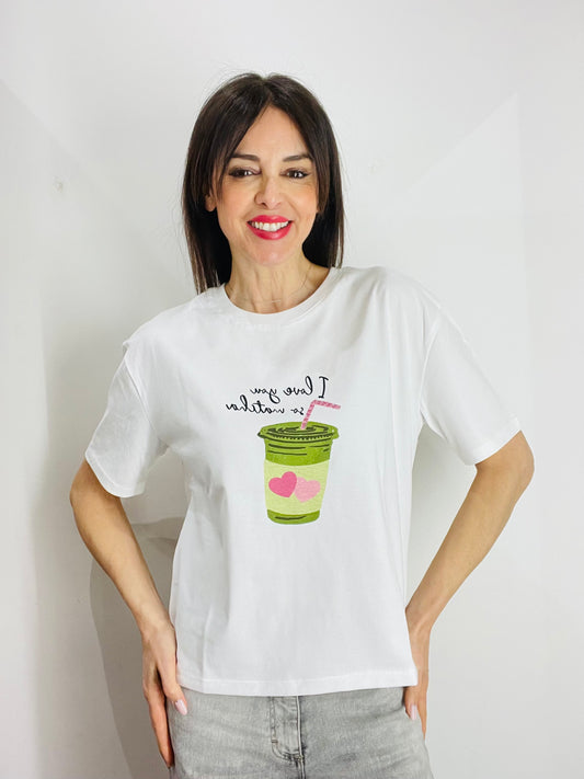 T-SHIRT STAMPA MATCHA