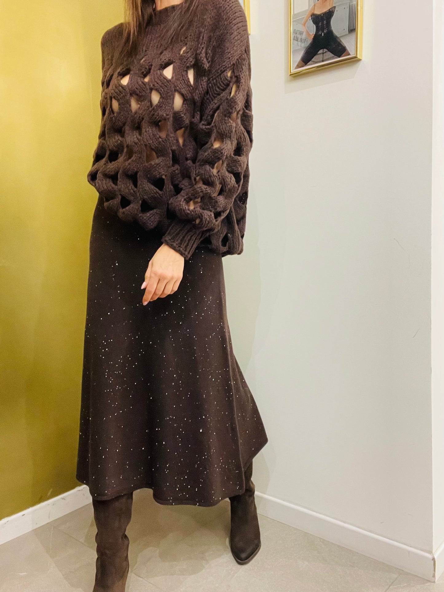 GONNA SVASATA IN MAGLIA MICROPAILLETTES