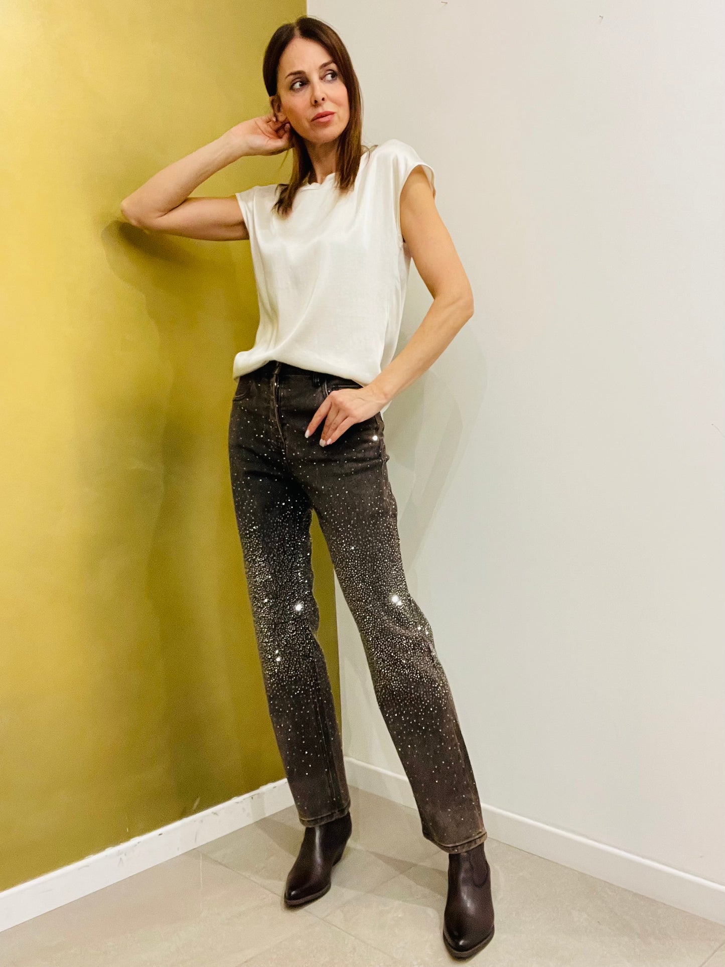 JEANS REGULAR STRASS