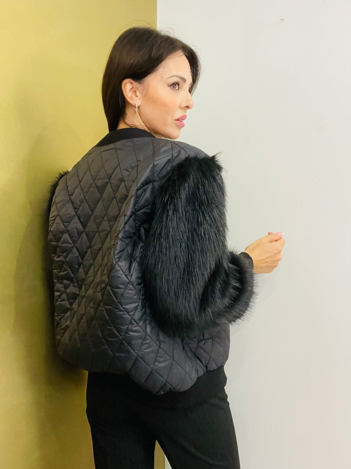 BOMBER TRAPUNTATO ECO PELLICCIA