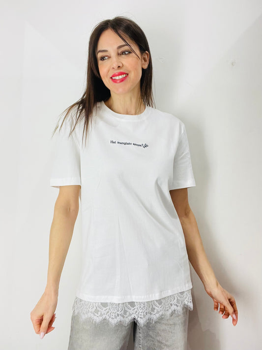 T-SHIRT AMORE CON PIZZO