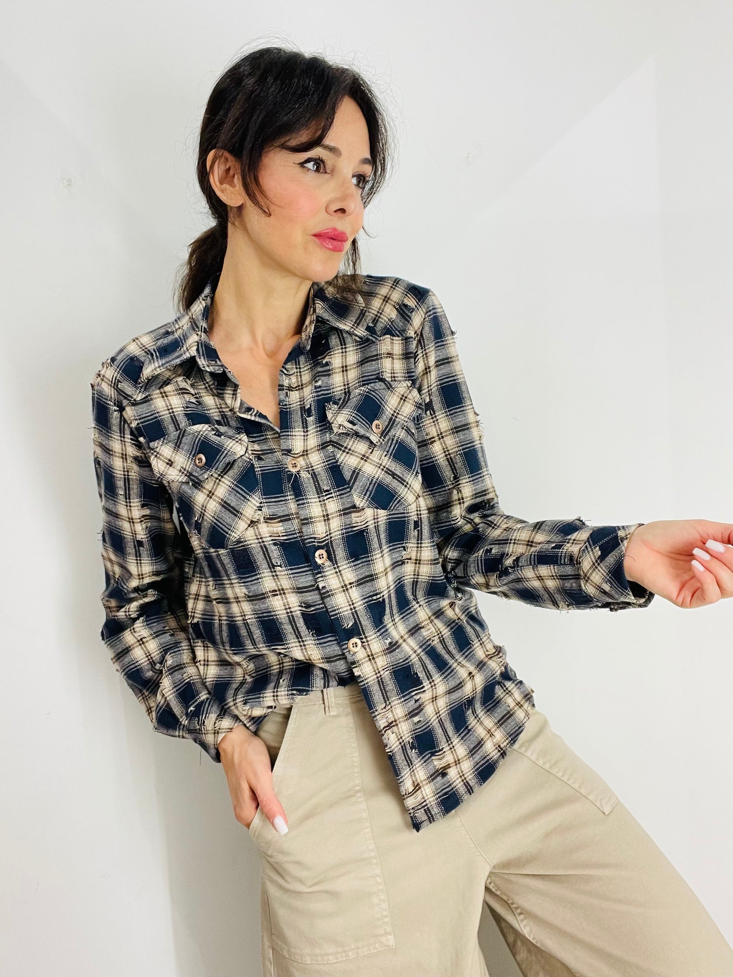 CAMICIA QUADRI CON ROTTURE