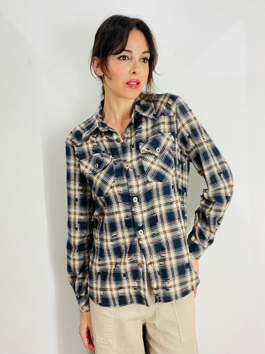 CAMICIA QUADRI CON ROTTURE