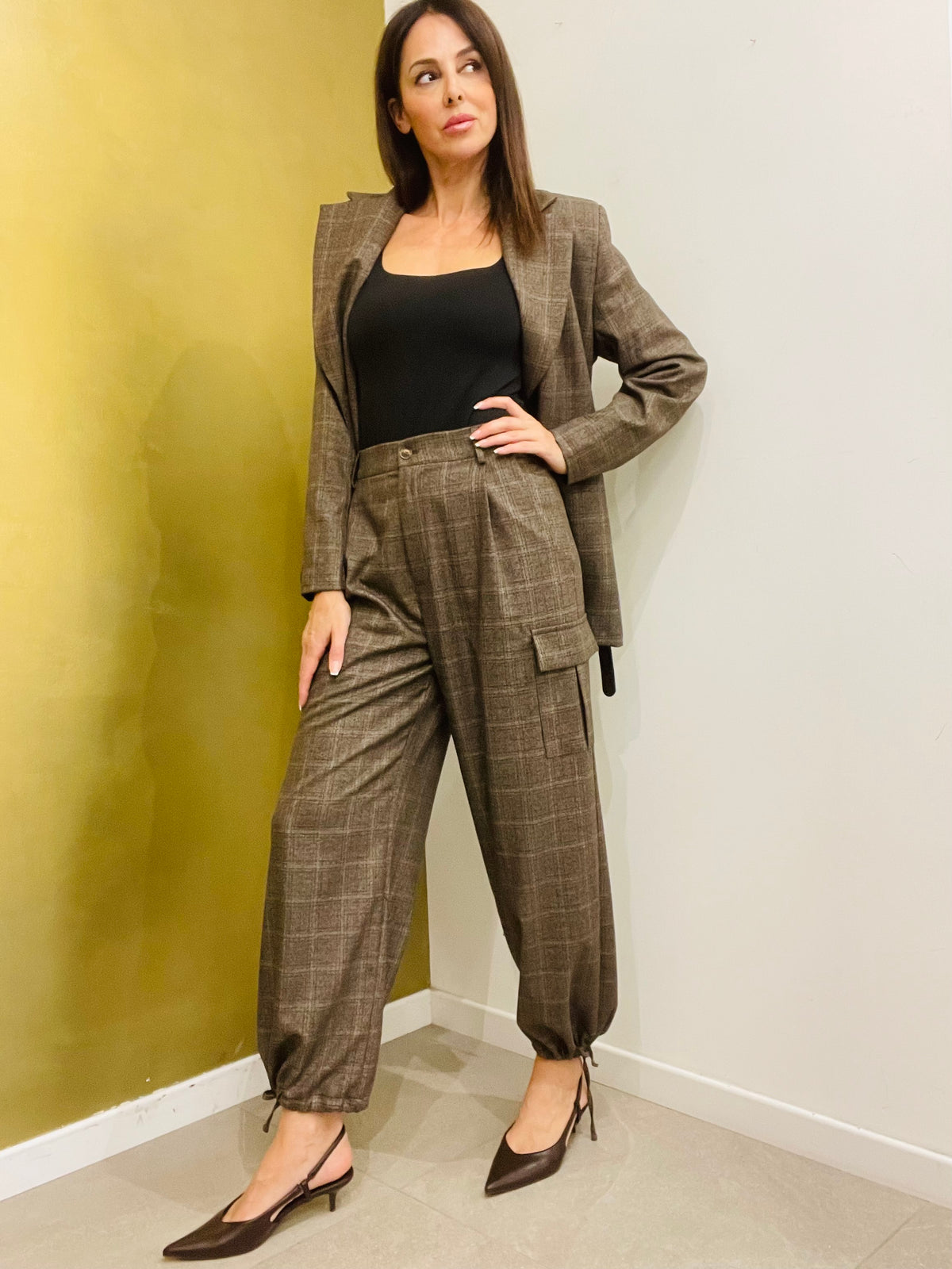 PANTALONE CARGO A QUADRI