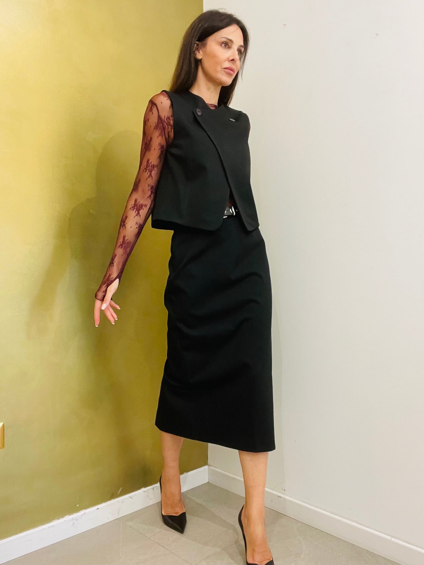 GILET CORTO ASIMMETRICO