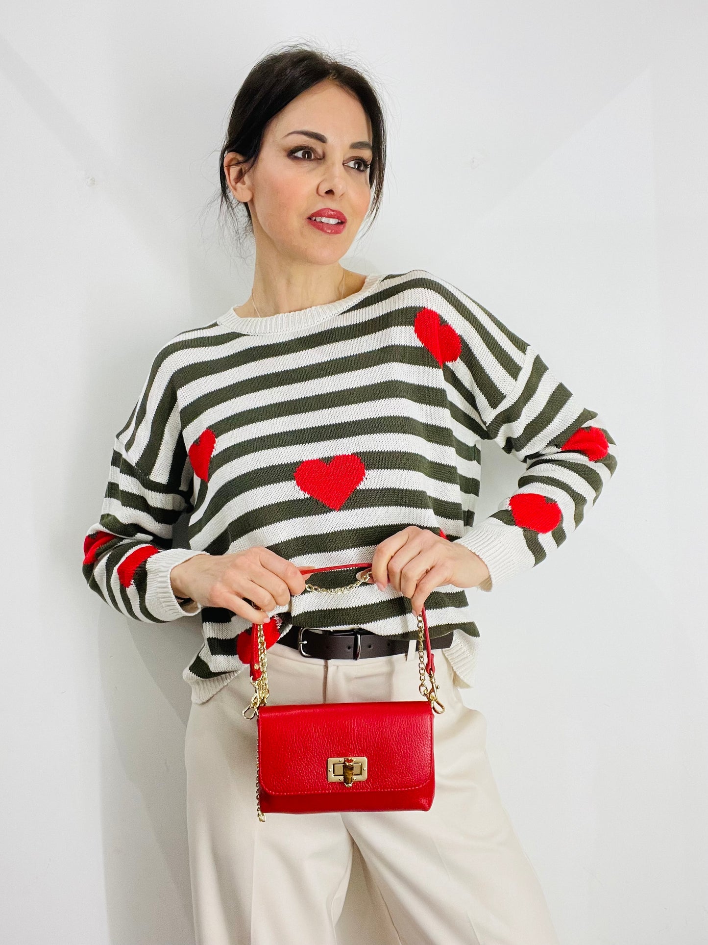 MAGLIA CUORI A RIGHE