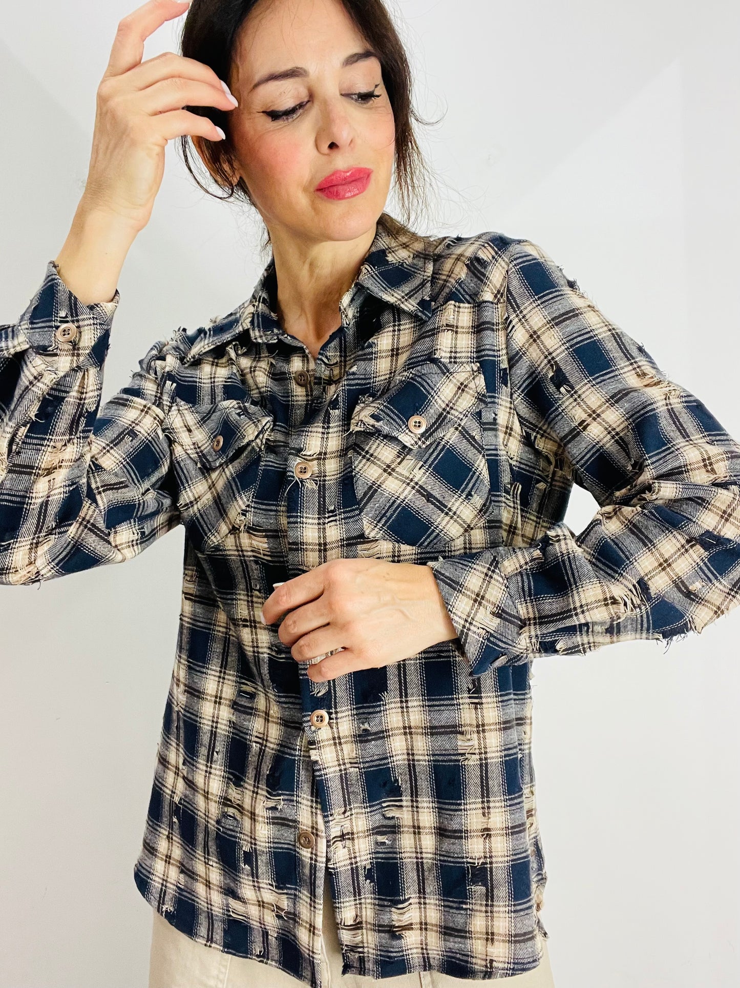 CAMICIA QUADRI CON ROTTURE