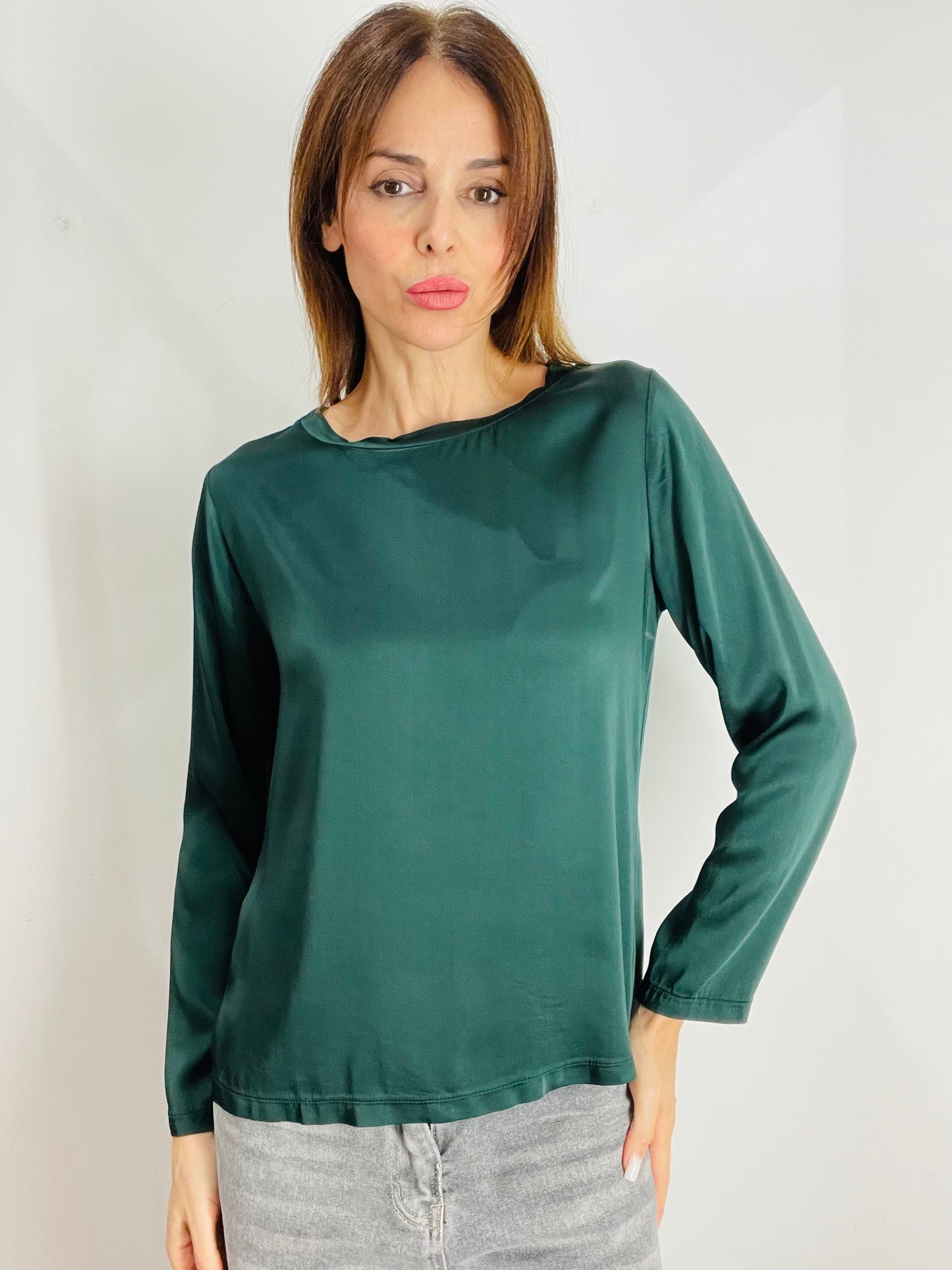 BLUSA SATIN MANICA LUNGA